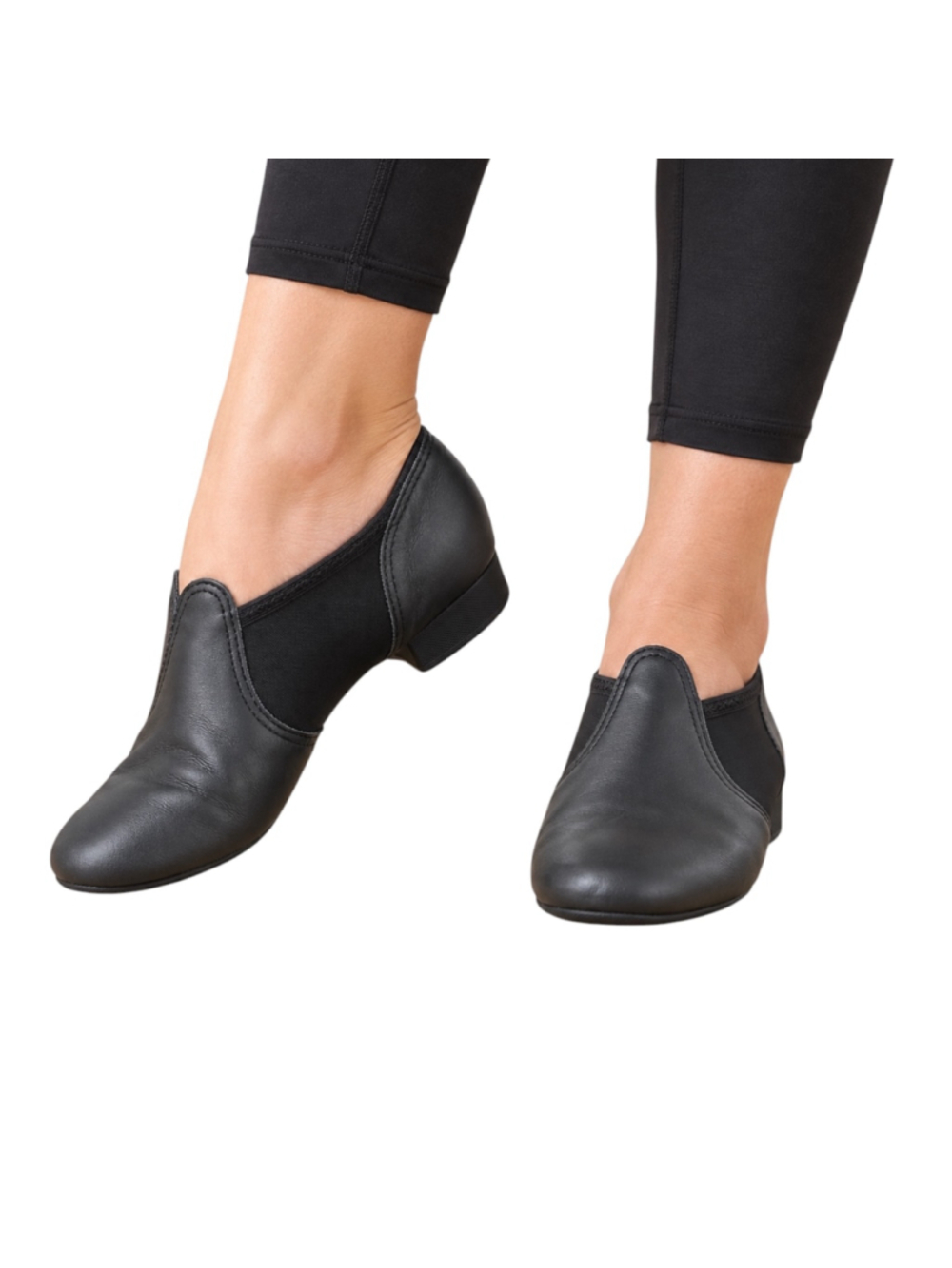 Capezio EJ2 E-Series Black Leather Slip-On Jazz Shoes Women’s 5.5M NWOT